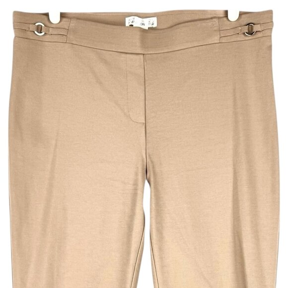 89th+Madison Women's Pull-on Elastic Waistband Stretch Mid Rise Tan Pants Size L - Picture 3 of 9